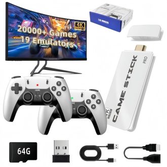 2025 NOVO Vídeo Game Stick M15 Pro 4k 64gb Hdmi Com 2 Controles Se Fio +20mil Jogos