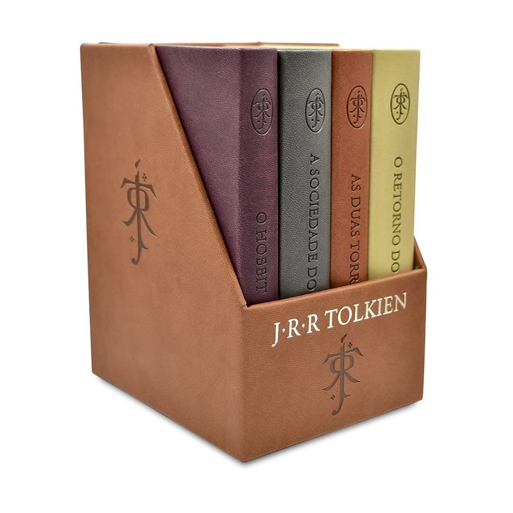 Box Senhor dos Anéis, O Hobbit, 4 Livros, Pocket, Luxo, Couro