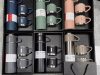 caneca Kit Garrafa Térmica Vacuum Bottle Inox 500ml + 3 Xícaras Bebidas Fria ou Quente