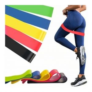 Kit 5 Faixa Elastica Treino Ginastica Pilates E Fisioterapia