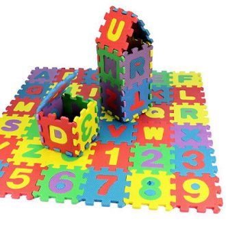 Kit com 2 conjuntos 36pcs alfabeto numerais crianças jogar tapete brinquedo educativo tapetes eva 5cm X 5cm tapetinho