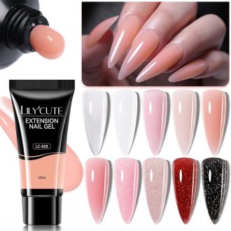 LILYCUTE 10ml Extensão De Unhas Em Gel Extensor De Cristal Dicas Poli E Arte De Beleza Para Mais Fortes
