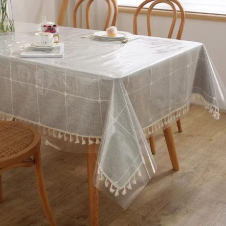 Plástico Toalha De Mesa Todos Os Tamanhos Transparente PVC Térmico Impermeável Decoração Cozinha Sala Casa