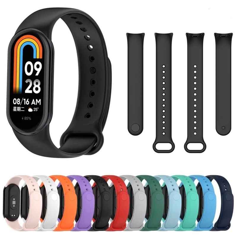Pulseira de Silicone Para Smartwatch Xiaomi Mi Band 9 8 Relógio MiBand Sport