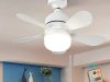 Ventilador de teto Com Luz para Pequenos Espaços (6 Hélices) Controle Remoto Bivolt LED 110V-220V