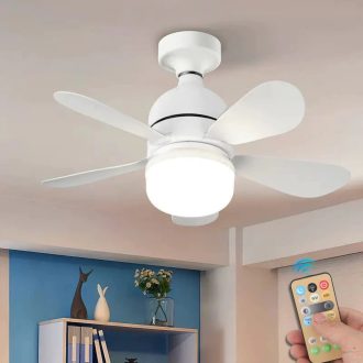 Ventilador de teto Com Luz para Pequenos Espaços (6 Hélices) Controle Remoto Bivolt LED 110V-220V