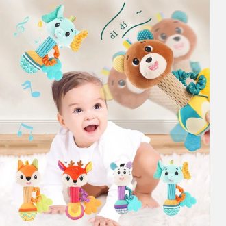 1 Peça Berço De Bebê Macio Cheio De Animais Portátil Brinquedo Espremendo Calmante Sensorial Presente De Criança Seguran