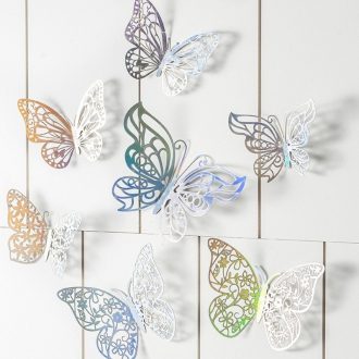 12pcs 3D Butterfly Wall Decalque Decoração Do Quarto Da Sala De Estar Criativa Casamento Autocolante De Simulação