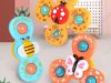 3 Pcs Baby Bath Toy Suction Cup Teether Spinner Top Brinquedos Giratórios Para Crianças