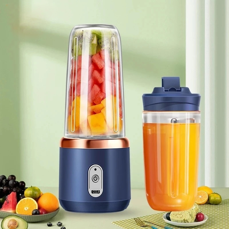 400ML 6 Lâminas Espremedor Elétrico Mini Liquidificador Portátil De Suco De Alimentos Misturador Leite Smoothie