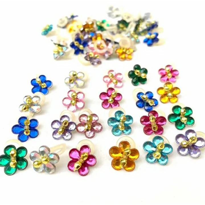 50 Laços Pet Para Penteado Com Elástico Flor Chatins Florzinha Com Perola Banho E tosa - Pet Shop 12mm Gato e Cachorro Animais Cães Chatons Mini Ponto De Luz