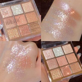 9 Paleta de Sombra Colorida Sombra Perolada Brilhante Super Maquiagem de Olhos Brilhantes