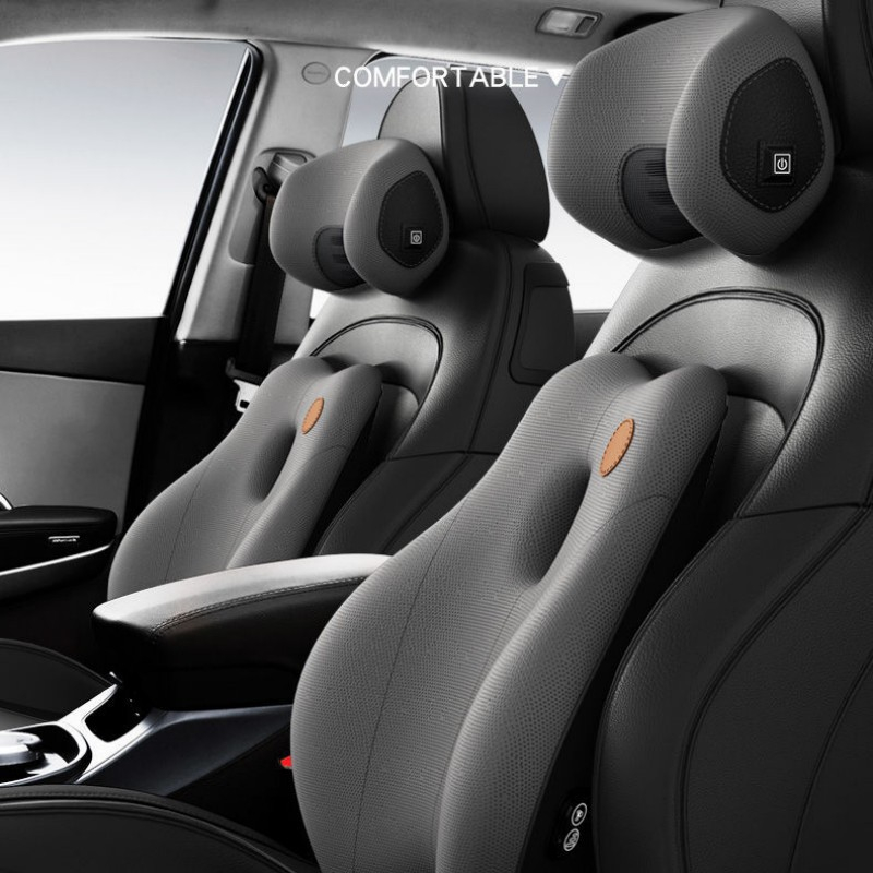9D Surround Massagem Carro Lombar Encosto de Cabeça Lumbar Almofada Carro Encosto de Cabeça Massagem Elétrica Travesseir