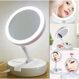 ANA 1108 Espelho com Led De Mesa Com Aumento 10x Led luz Dobravel Para Maquiagem