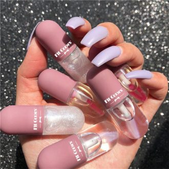 Brilho labial em cápsula-Transparente,hidratante e de mudança de cor