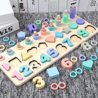 Brinquedo Educativo Montessori Criança Ábaco Madeira Plástico Tabuleiro Cubo Didático Pedagógico