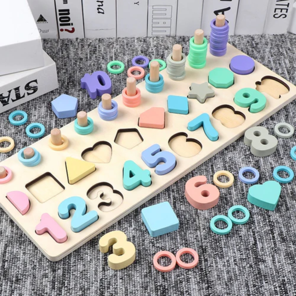 Brinquedo Educativo Montessori Criança Ábaco Madeira Plástico Tabuleiro Cubo Didático Pedagógico