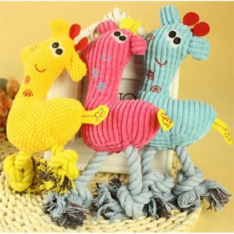 Brinquedo mordedor pet para cachorro animais coloridos de corda com apito