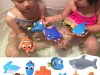 Brinquedos de banho palhaço peixe tubarão brinquedos banho piscina bebê crianças