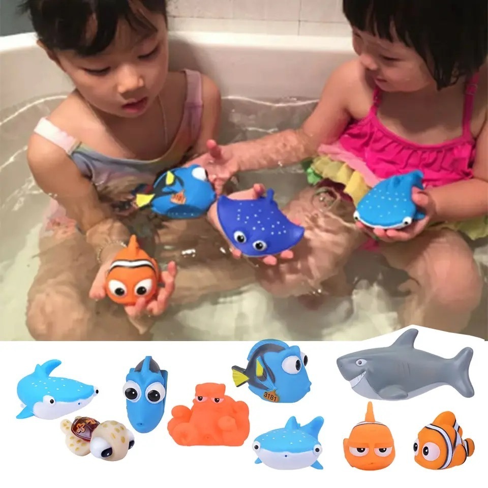 Brinquedos de banho palhaço peixe tubarão brinquedos banho piscina bebê crianças
