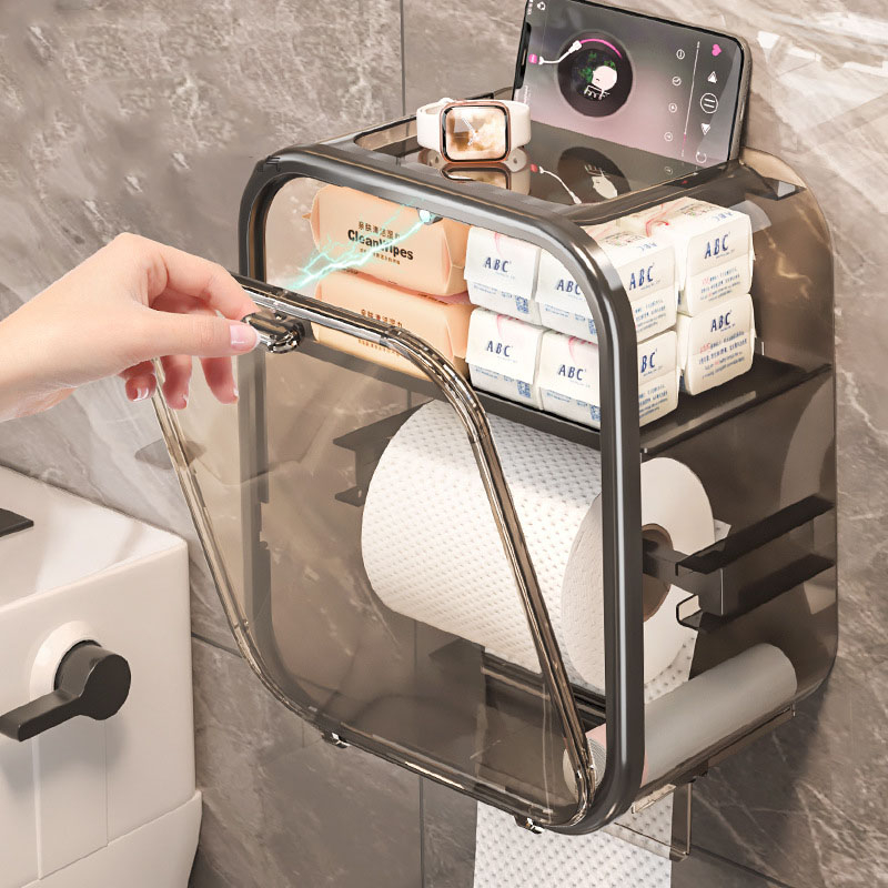 Caixa De Armazenamento Para Banheiro Papel Higiênico De Parede Porta Lenços De À Prova D'água Organizador De