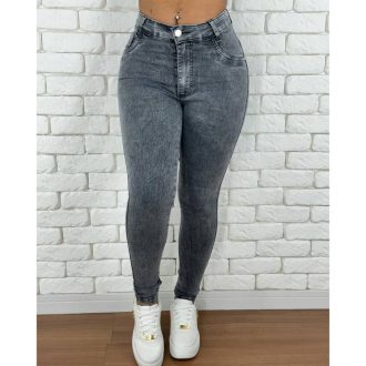 calça jeans feminina preta grafite de alta qualidade cintura alta empina bumbum