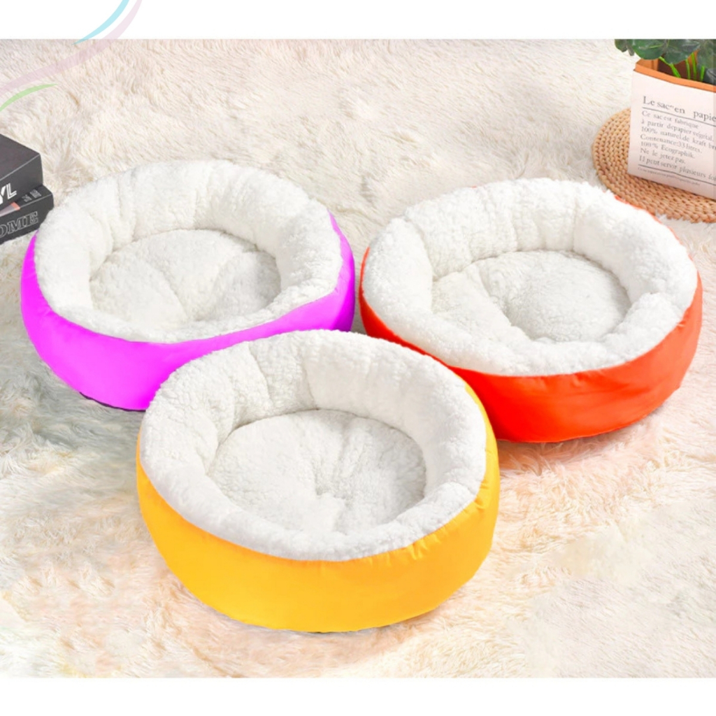 Caminha Pet Redonda Cachorro e Gato Cama Confortável Sherpa Inverno Pelo de Carneiro Pets Quente