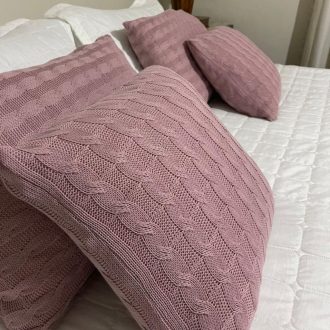 Capa De Travesseiro Decorativa Tricot Trança 60x40 Cama Sofa Almofada 45x45