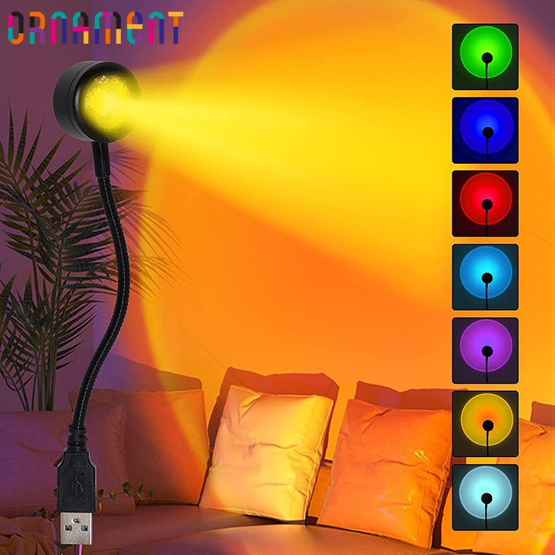 Carregamento USB Luzes Noturnas Suaves Portáteis Fotografia 360 ° Lâmpada De Projeção Do Pôr-Sol Rotativa Luz De Decoração Romântica Para Quarto Café Festa Acampamento