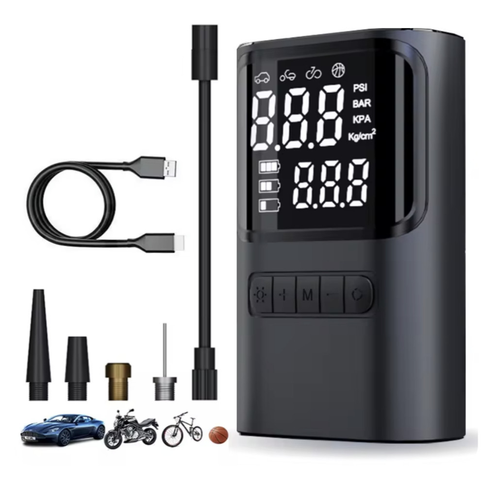 Carro Pneu Inflator Bomba De Ar Elétrica Mini Portátil Sem Fio Compressor Para Motocicleta Bicicleta