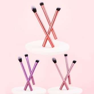 Conjunto de 3pcs Escova Highlighter e Escova para Sombra de Beleza de Maquiagem Portátil