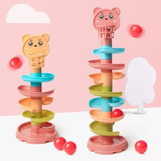 Conjunto de Brinquedos de Bola Rolante para Aprendizado e Entretenimento de Crianças com Pai