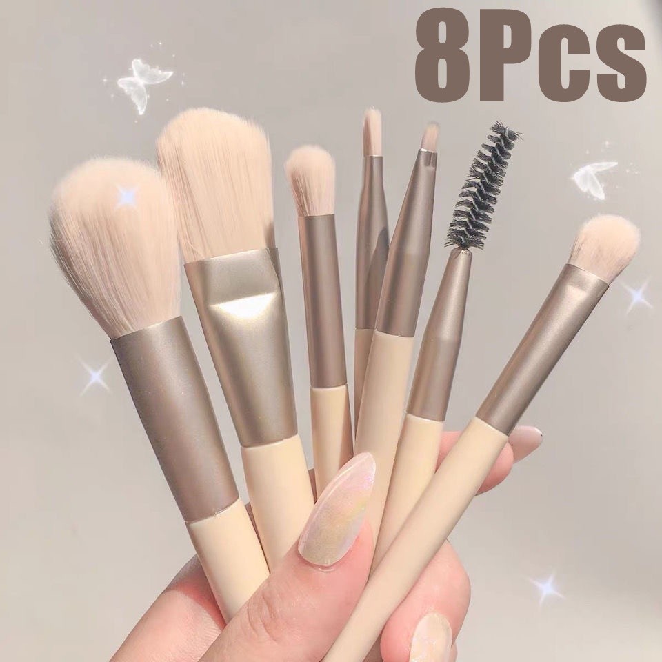 Conjunto De Pincéis De Maquiagem Profissional , 8 Peças , Sombra , Base , Blush , Corretivo , Ferramentas De Beleza