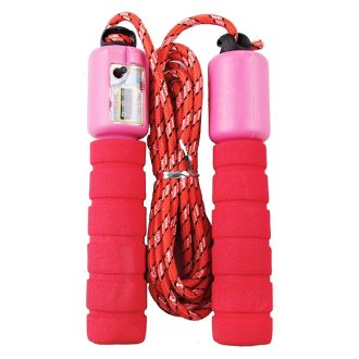 Corda de Pular com Contador de Giros Exercício Funcional Crossfit Academia Fitness Rosa