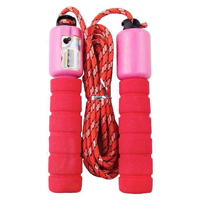Corda de Pular com Contador de Giros Exercício Funcional Crossfit Academia Fitness Rosa