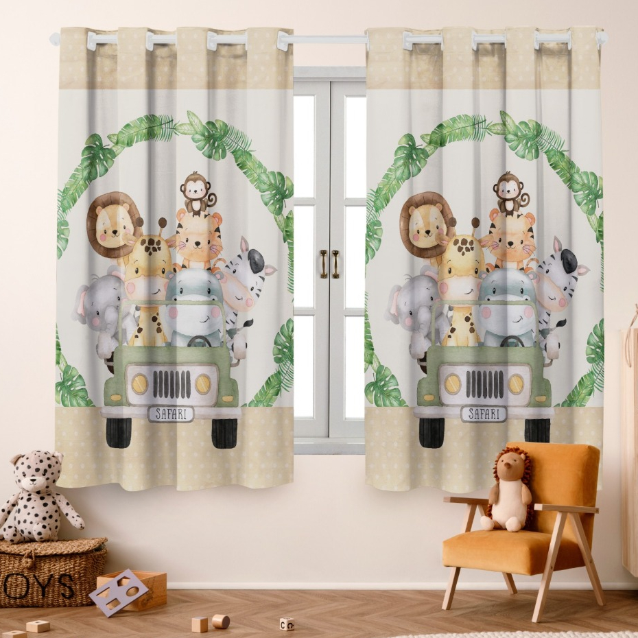 Cortina Baby Infantil 2.00L x 1.50A (Decoração, Janela, Bebê, Quarto, Menina, Menino)