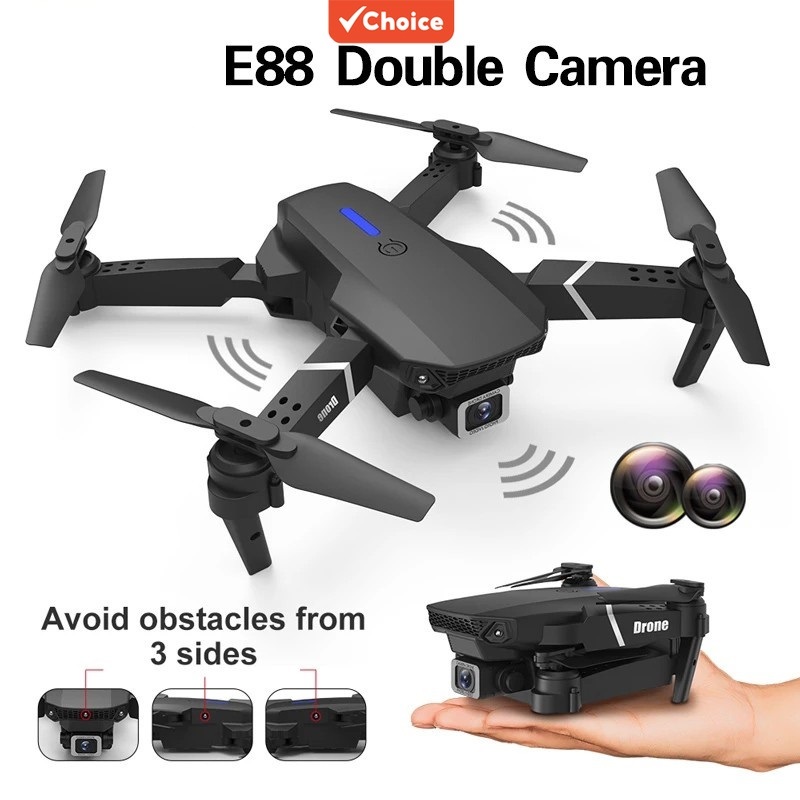 E88 Pro Drone HD Câmera Dupla Posicionamento WiFi FPV Altura Manter Profissional Quadricóptero RC
