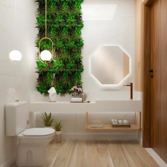 Espelho 60 cm com Led Sextavado-Espelho 60 cm Octagonal com Led-Quarto, Sala, Banheiro e Escritório