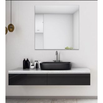 Espelho 60cm x 60cm p/ Decoração + Kit Instalação p/ Banheiro / Salão de Beleza / Loja / Quarto / Sala / Barbearia