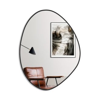 Espelho Orgânico Decorativo 60x40 Couro + Suporte