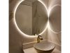 Espelho Redondo Com Led Gigante 90Cm Círculo Portal Luz Fria Led Branco Espelho Grande para quarto Com pendurador Suporte