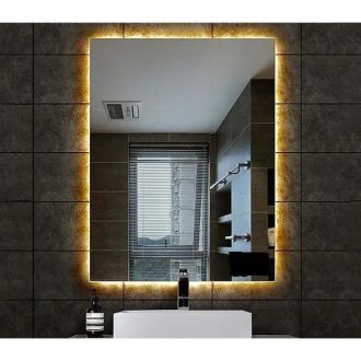 Espelho Retangular Led Sem Fio Luz quente, Espelho com Luz Com Led, A Pilha Bateria Casa Nova