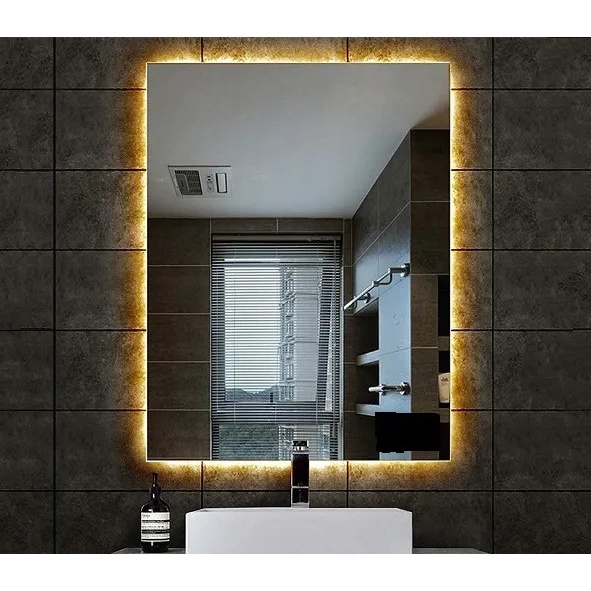 Espelho Retangular Led Sem Fio Luz quente, Espelho com Luz Com Led, A Pilha Bateria Casa Nova
