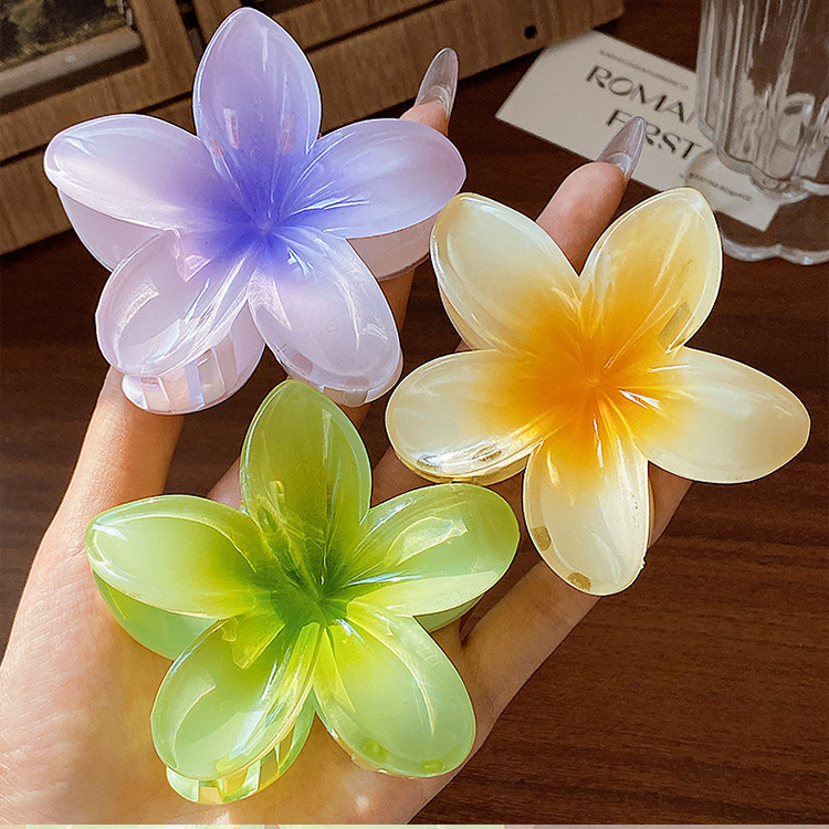 Estilo Havaiano Plumeria Colorful Flower Hairpin Grips Clipes Barrettes Acessórios Headwear