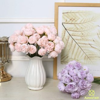 Flores Artificiais Contendo 27 Flores Rosa Artificial Arranjo De Flore Para Decoração De Casa Casamento Festas RZF008