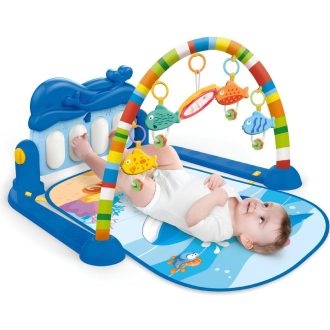 GINÁSIO BEBÊ TAPETE DE ATIVIDADES COM PIANO MUSICAL INTERATIVO EDUCATIVO INFANTIL TÉRMICO EMBORRACHADO DOBRÁVEL ARCO TATAME REDONDO DIVERTIDO PARA CRIANÇA ENGATINHAR MUSICA SOM KIDS MENINO MENINA UNISSEX