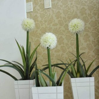Haste de Flor de Alho Plantas Flores Artificiais Decoração Casamento Debutante Formatura - TB9001