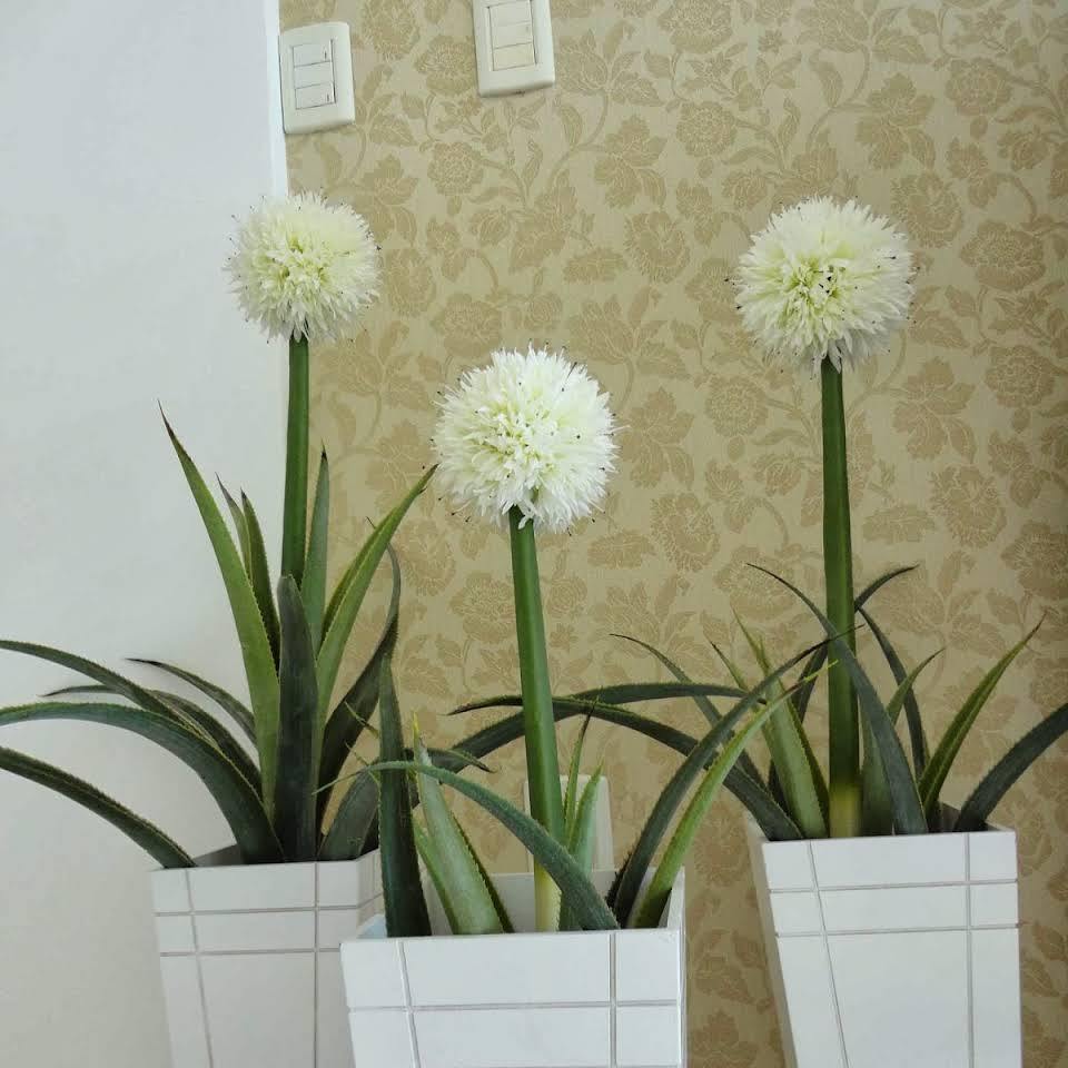 Haste de Flor de Alho Plantas Flores Artificiais Decoração Casamento Debutante Formatura - TB9001