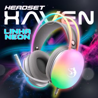 Headset Gamer Haven Ultra RGB Profissional Confortável Imersivo com Microfone Som Alto Ozzix
