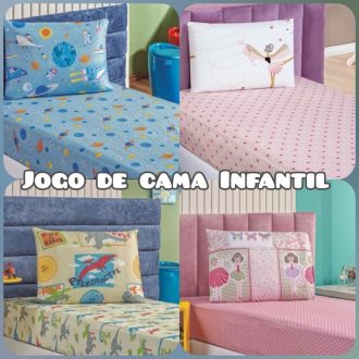 Jogo Roupa de Cama Infantil Solteiro Kids Menino e Menina Estampados 2 Pçs Diversas Estampas